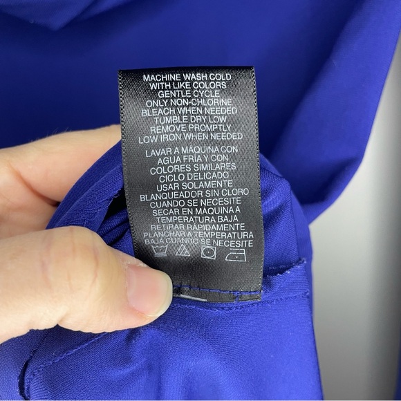 Norma Kamali Royal Blue Soft Draped Cowl Neck Blouse Size S - Picture 4 of 5